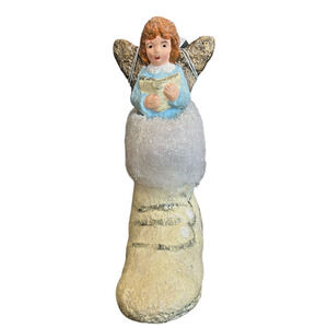 Vintage Christmas Teena Flanner Paper Mache Angel in a Boot 2003